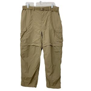 REI Convertible Hiking Utility Pants Zip Off Relaxed Fit Cargo Tan Women's 16P